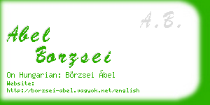 abel borzsei business card